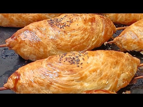 САМСА НА ШПАЖКЕ — СОЧНЫЙ МЯСНОЙ ШАШЛЫК В ХРУСТЯЩЕМ СЛОЕНОМ ТЕСТЕ.
