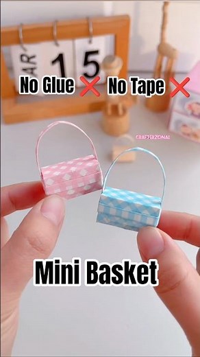 No Glue ❌ No Tape ❌ Mini paper basket #diy #craft #craftideas #papercraft
