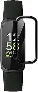 3Pack Soft Fibre Glass For Fitbit Inspire 3 Screen Protector 3D curved Smart Watch Protective Film [Full Coverage] [HD Clear] [Anti-Scratch] [Ultra-Thin] [Case friendly]
