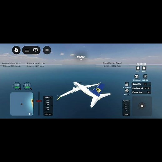 How fly airplane tutorial | game name : flight master | #roblox #ryanairlanding #plane