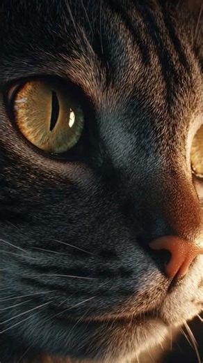 Dramatic Cat Staring at Camera 😼 | Cinematic Close-Up | Glowing Eyes Shot in 4K #shorts
