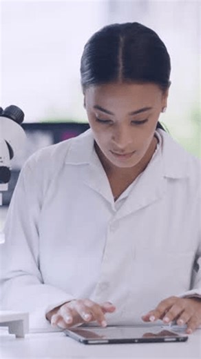 clip-3983382839-investigation-microscope-tablet-woman-laboratory ...