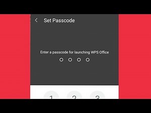 How To Set Passcode || & Change Password in WPS Office Android