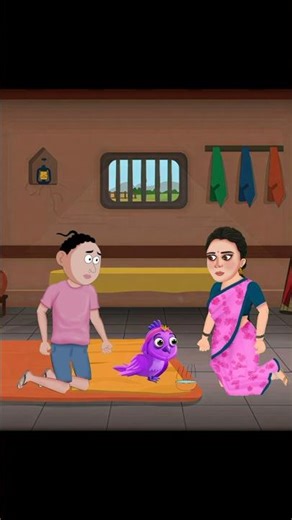 🥰 ନଟିଆ ନେଲା ଚଢ଼େଇ ର ଯତ୍ନ 🐦 || Odia || #shorts #shortsfeed #odiastory #natiacartoon