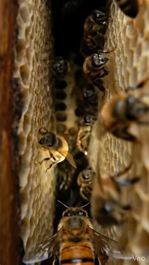 I Mounted a Micro-Camera on a Honey Bee 🐝 | Hive POV #HoneyBee #Bees #Shorts #NatureShorts #Wildlife