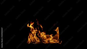 Fire in the narrow fireplace - VFX element - 60 fps, 4K Pro Res with mask pass