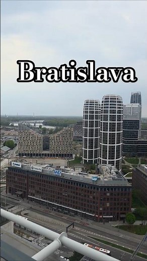 Bratislava Slovakia 🇸🇰 – Skyline View from City Business Center | Castle & UFO Bridge | #shorts