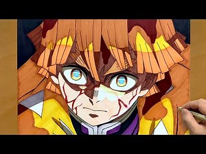 How to Draw Zenitsu Agatsuma Infinity Castle || Demon Slayer Drawing || Stunning Zenitsu Fanart