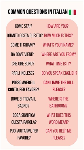 10 Common Questions in Italian | Italian for beginners 🇮🇹