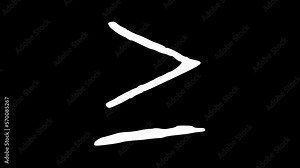 Hand Drawing Math Symbol Greater Than or Equal