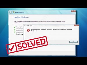 Solved Windows setup could not configure windows to run on this computer's hardware