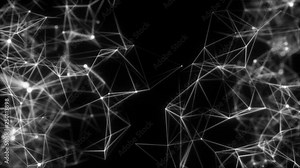 Opening digital gate.3D animation showing multi core processing and data points.Seamless loop.