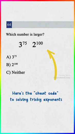 Future Admit | Digital SAT Test Prep on Instagram: "The cheat code to solving tricky exponents on the SAT Comment or DM “1600” for 10 proven SAT strategies to maximize your score 🧪 #satprep #digitalsat #digitalsathacks#satmath #satreading #sattestprep #highschoolparents #psatprep #psat #collegeadmissions"