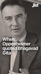 468K views · 20K reactions | J. Robert Oppenheimer, renowned as the 'Father of the atomic bomb,' recited a verse from the Bhagavad Gita following the detonation of the first nuclear weapon test. A biography chronicling his life, titled "Oppenheimer," is set to be released on July 21. #oppenheimer #atomicbomb #bhagavadgita #viral #quote | Jist | Facebook
