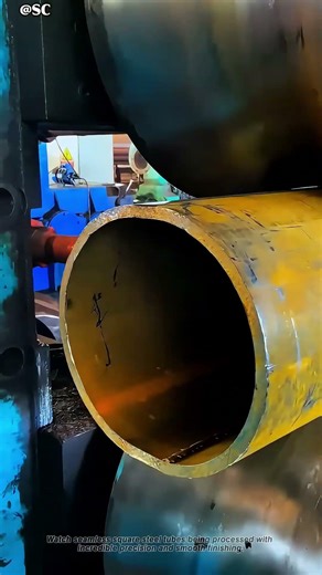 Seamless Square Steel Tube Processing is Satisfying 🔥 #shorts #steel #metal #manufacturing