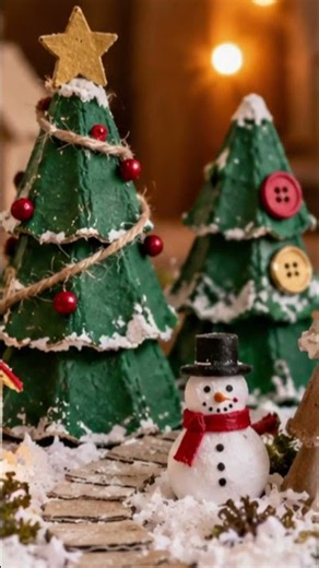 #sfabrikle 🎄 Easy DIY: Egg-Carton Christmas Tree World