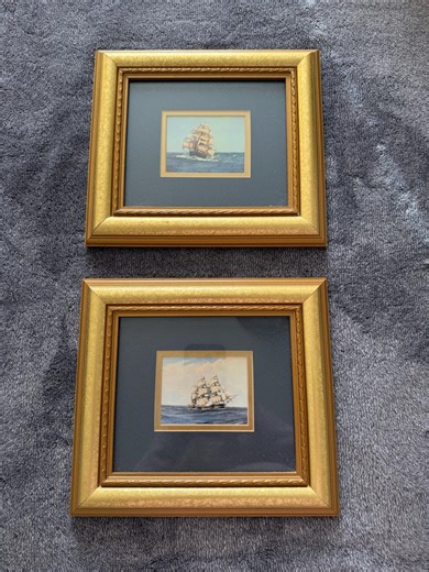 Vintage Framed Prints Clipper Ships | Nautical Wall Decor 9.34" X 8.34" Each - Etsy