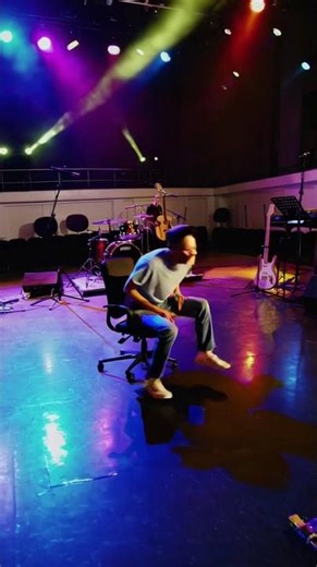 Metal Band Singer Moshing in Office Chair on Stage!