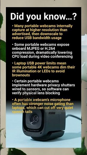 Portable webcam insights: USB limits, compression tricks and privacy hardware features