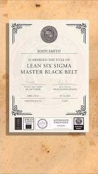 LEAN SIX SIGMA MASTER BLACK BELT ONLINE CERTIFICATION