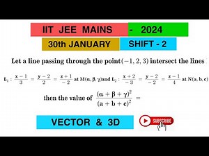 Let a line passing through point (-1,2,3) intersection lines L1: x-1/3= y-2/2=z+1/-2 at M(p,q,r) and