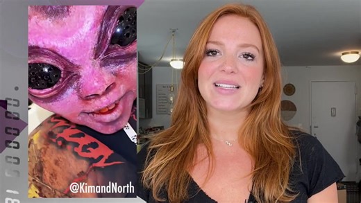 North West Is Unrecognizable In Wild Prosthetics For Alien Halloween Costume