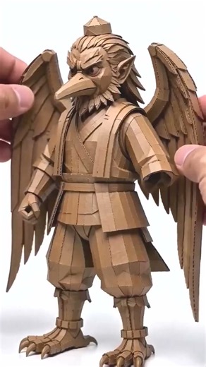 Inspired by the legendary mountain yokai from Japanese folklore, this handcrafted corrugated cardboa