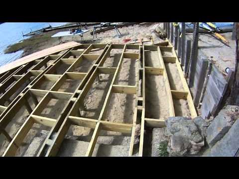 How to Build a Dock / Deck out of Cedar wood with curves on a Lake.