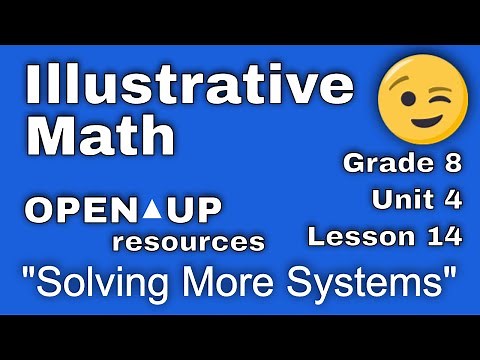 😉 8th Grade, Unit 4, Lesson 14 "Solving More Systems" Illustrative Mathematics