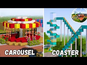 Minecraft: 7+ Working Amusement / Theme Park Build Hacks 🎡 (Easy Tutorial)