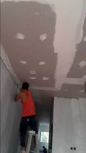 "How to Apply Joint Compound on a Ceiling with Fiberglass Mesh Tape for a Smooth Finish#Ceiling