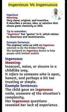 Ingenious Vs Ingenuous