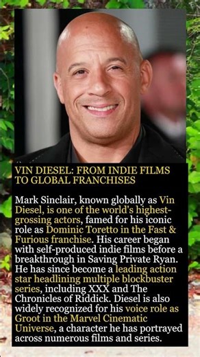 Vin Diesel: From Indie Films to Global Franchises #shorts #vindiesel
