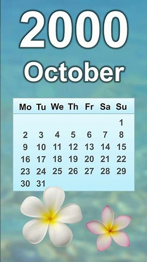 October 2000 Calendar
