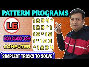 Lec 6 || Icse Java Pattern Programs | How to solve java pattern with easy technique