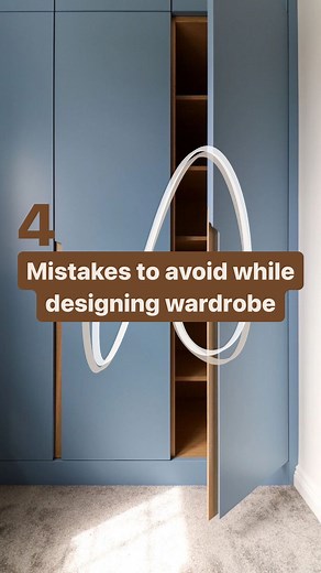 Furniture Factoree on Instagram: "❌4 Mistakes to avoid while designing wardrobes❌ 1. LONG SHUTTERS: People tend to make long shutters for beauty purposes, eventually they tend to bend, specially the laminated ones. The ideal height is 7ft, width is 15-17 inches. 2. DEPTH: Often people keep narrow depth, which creates a problem closing the shutters because of hangers. The ideal depth is 24 inches. You can increase an inch or 2. 3. SECTIONS: Wardrobes are often designed randomly without keeping th