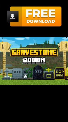🪦GRAVESTONE ADDON for BEDROCK | MINECRAFT PE +1.21 #addons #shorts