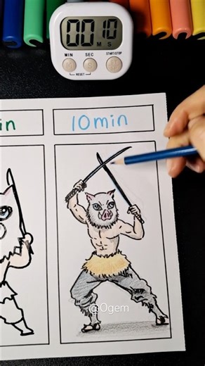 Speed drawing Inosuke | 10mins challenge #demonslayer #skecth #drawing #artshorts #귀멸의칼날