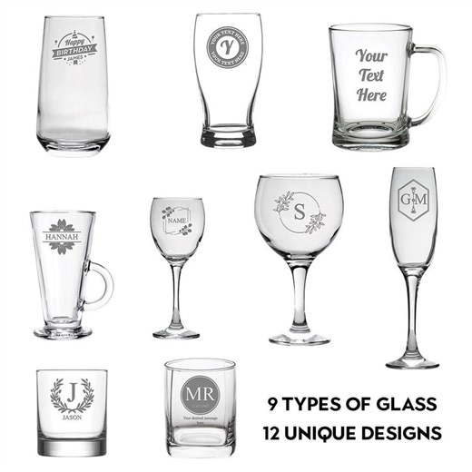 Personalised Engraved Glassware – Glass Gift for Weddings & Birthdays - Etsy UK