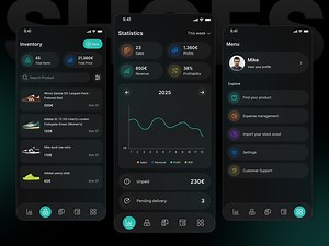 Sneaker Inventory & Profit Tracking App UI | Dark Mode Dashboard