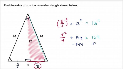 Pythagorean theorem with isosceles triangle