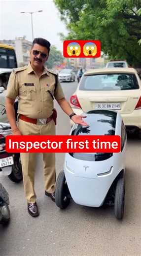 World’s Smallest Mini EV 😱 Police Inspector First Time Riding ⚡ #MiniEV #PoliceRide #ViralShorts