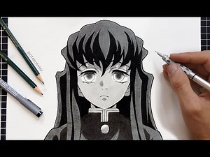 how to draw Muichiro Tokito - Demon slayer (kimetsu no yaiba) | Easy Drawing
