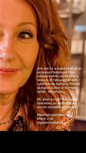 Come with me for a sneak peak of an exclusive Paramount Plus Canada event celebrating a new era of Yellowstone starring Luke Grimes as he reprises his role as Kayce Dutton in MARSHALS! It's new beginnings for Kayce as he learns to balance his roles as lawman and father as he joins an elite unit of the U.S. Marshals in Montana. Luke dishes on the emotional roller coaster his character is living through and how he has to navigate the unexpected, the training and choreography of the scenes, his mus