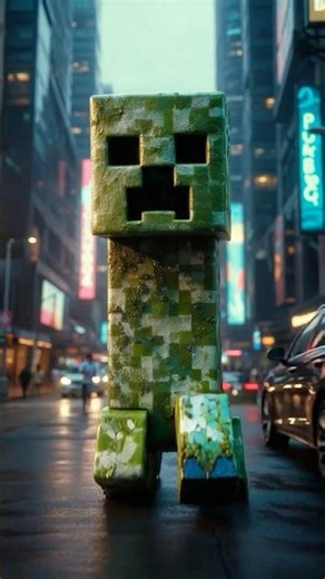 Minecraft IRL: Creeper’s Worst Nightmare at a Red Light 😂💥 #shorts #cartoon #minecraft
