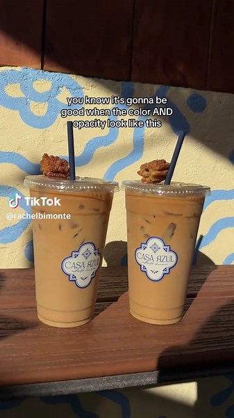 the most beautiful coffee color I’ve ever seen #casaazul #tampaflorida #tampacoffee #tampa 🩵☕️