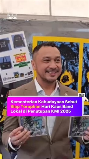 4.5K views · 18 reactions | Kementerian Kebudayaan Sebut Siap Terapkan Hari Kaos Band Lokal di Penutupan KMI 2025 . . Follow @infoinmusik untuk lihat konten musik seperti ini tiap hari  . . . . #lagubaru #musikindonesia #rilisanbaru #laguviral #soundviral #musikviral #musikindo | Infoinmusik | Facebook