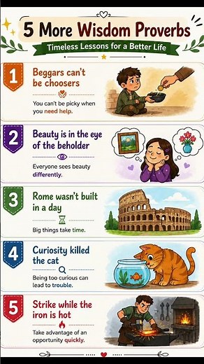 5 Famous Proverbs and Their Meanings #dailyenglish #englishvocabulary #learnenglish via