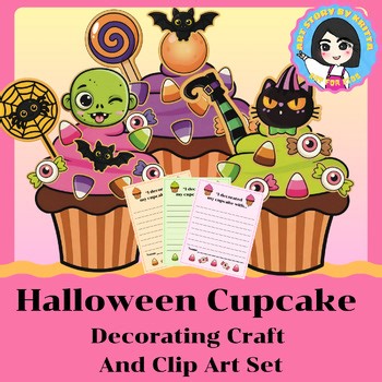 Halloween Cupcake And Cookies Decorating Craft & Writing Activity