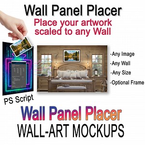 Wall Panel Placer - Mockup Generator - Photoshop Script - Scale Any Image to Any Room - Etsy